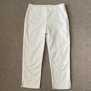Chico's Pants Womens 00 (Size 2) White Cropped Stretch Side Zip Casual Summer